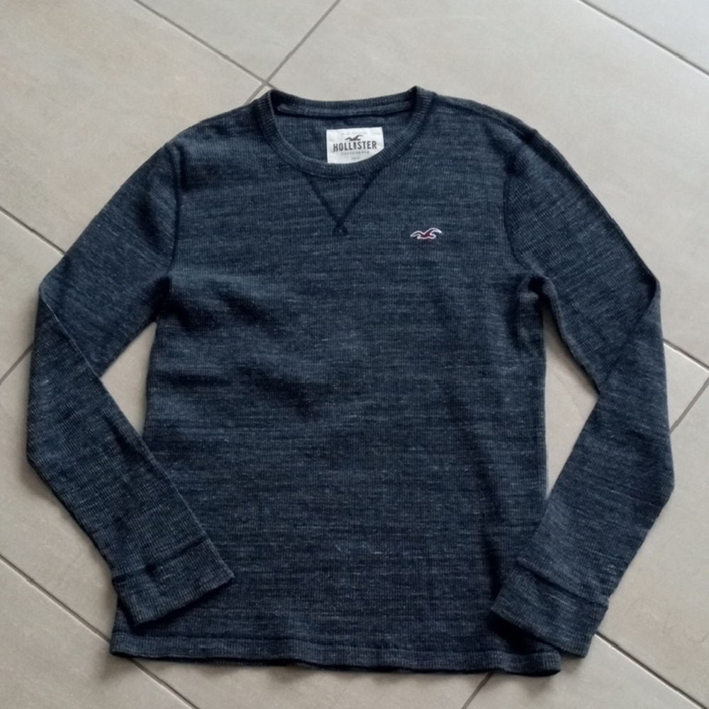 Hollister Dark Heather Navy Crewneck Pullover